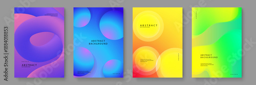 Collection of abstract covers featuring 3D torus shapes and glowing circular elements with neon blue and purple gradients