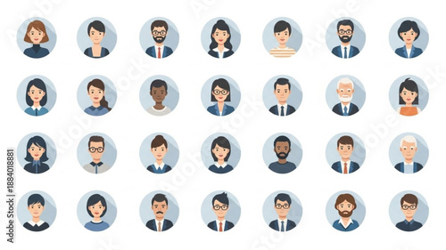 Diverse Group of Professional People Avatars.