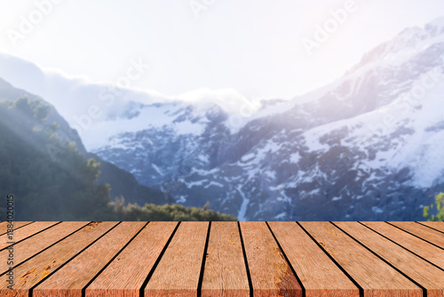 Fotografia blur beautiful snow mountain peak with glacier landscape background with  perspe