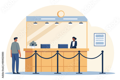 City Hall Public Service Front Desk Illust