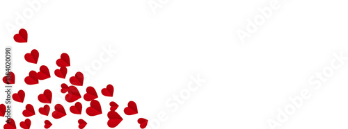 A single red heart on a transparent background. Valentine's Day paper cutout decoration.