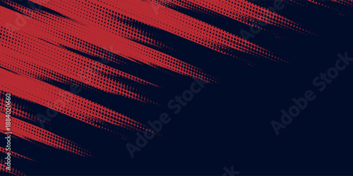 Abstract red halftone dots blue color pattern gradient grunge texture background. Dot pop art comic sport style, eps10