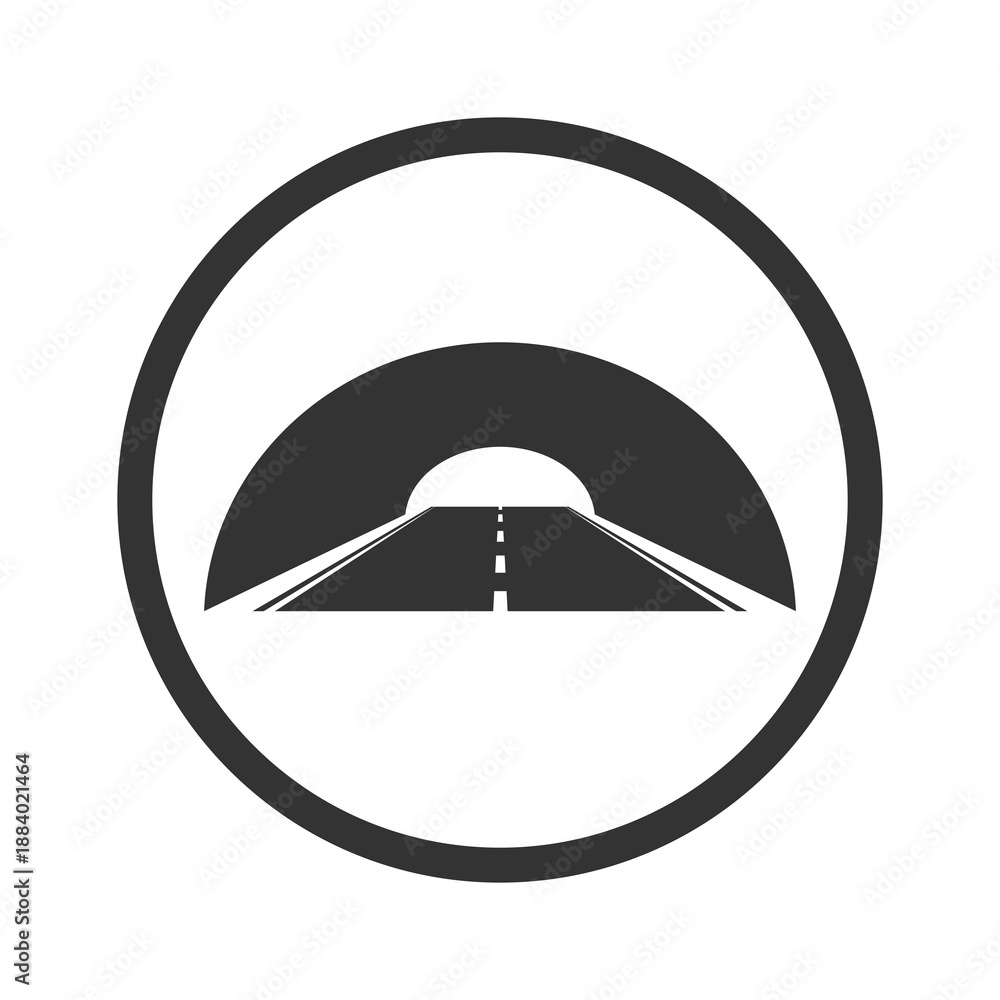 Fototapeta premium Road Tunnel icon isolated on transparent background