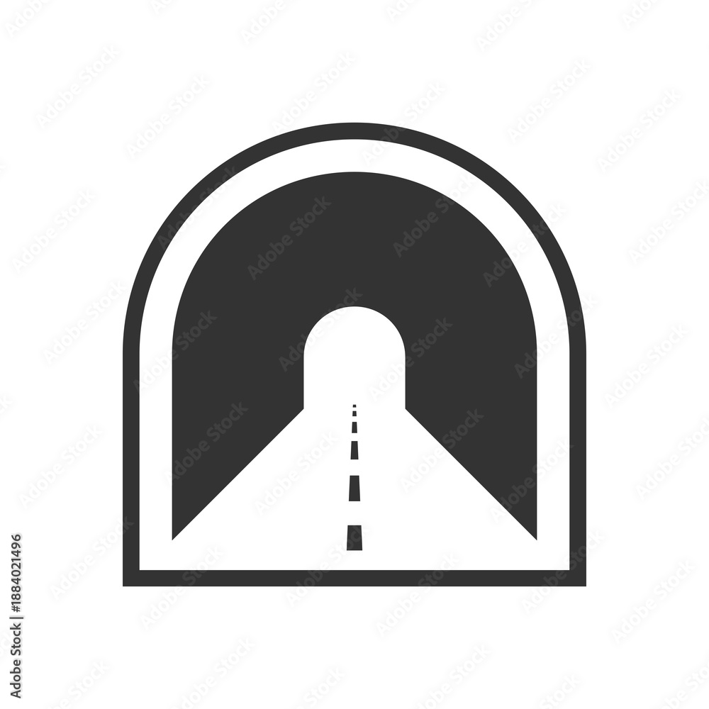Fototapeta premium Road Tunnel icon isolated on transparent background