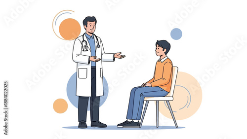 Doctor consulting patient, medical care, health checkup, hospital visit, professional medical advice