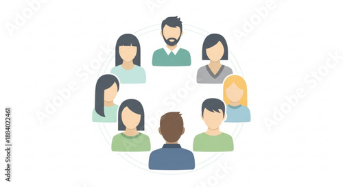 Diverse group of people in a circle teamwork and community concept illustration of collaboration and unity