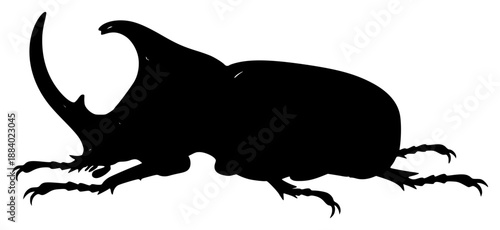 a drawing of a black beetle with big horns, beetle, big, black, bug, drawing, horn, illustration, large, against transparent background