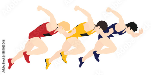 Running athlete background. Running athlete icons and symbols. Run banner template. Sports and health