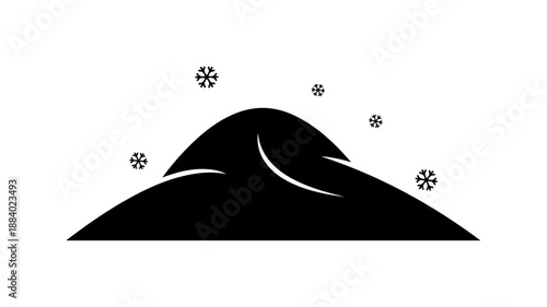 Mountain with Snowflakes SVG Design