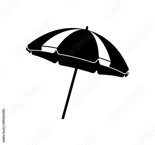 Black and White Striped Beach Umbrella