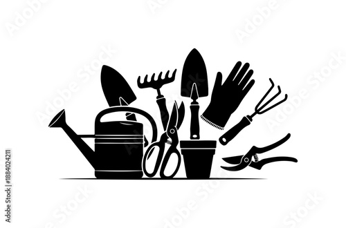 Garden Tools and Supplies Illustration