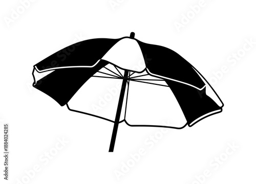 Black and White Umbrella Design Illustration
