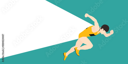 Running athlete background. Running athlete icons and symbols. Run banner template. Sports and health