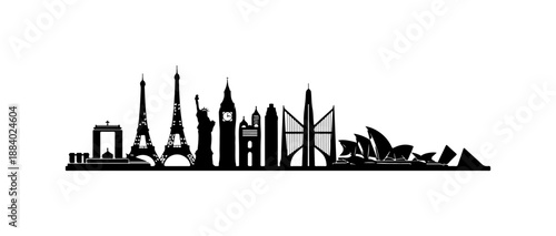 Iconic World Landmarks Silhouette Collection
