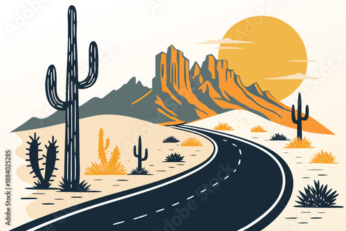 Desert Road Trip Cactus