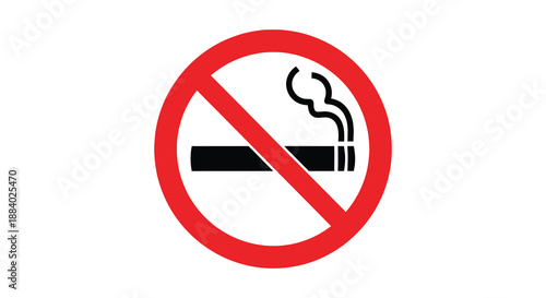 Red circle with a diagonal line over a smoking cigarette silhouette