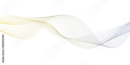 White background with geographic wave line, golden or blue line art image that curves and flows across a clean white backdrop, seamless glass futuristic architecture with circular lighting.