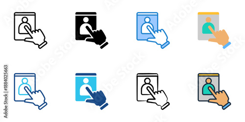 Job application icons set multiple style collection. Editable stroke 
