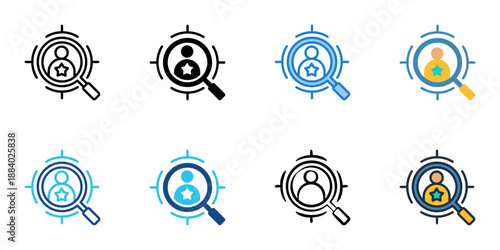 Talent acquisition icons set multiple style collection. Editable stroke 
