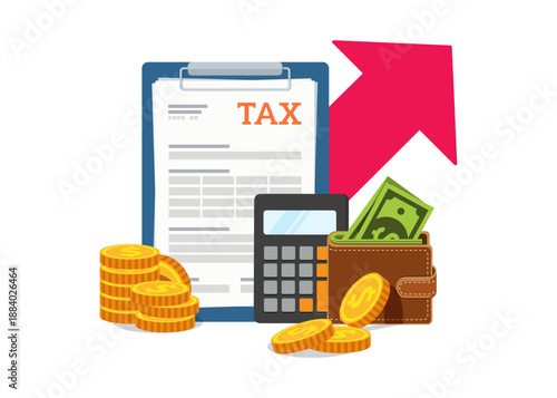 Rising Financial Tax and Growth Concept Stock Illustration
