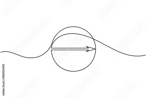 Strategic choice crossroad icon continuous one line drawing on white background minimalist businessman journey way direction and guide junction symbol outline vector illustration