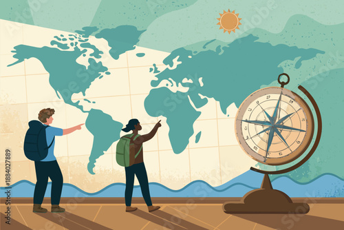 Geography Lesson Map Globe Setup