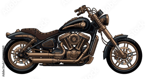 Steampunk Chopper Motorcycle