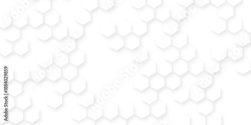abstract geometric hexagonal honeycomb shape texture background 3d concept, white hexagonal shapes varying in size and depth, minimalist white abstract hexagonal geometric background design.