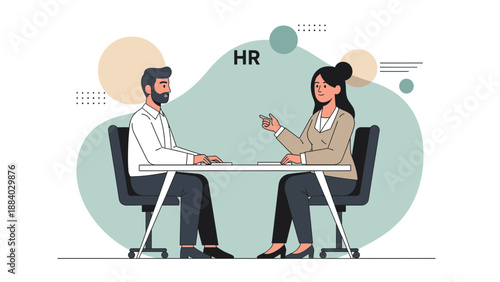 HR Manager Conducting Job Interview with Candidate at Desk