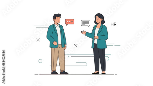 HR Manager Discussing with Employee, Job Interview, Business Meeting, Communication