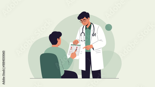 Doctor Explaining Medical Results to Patient in Consultation Room