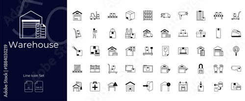 Warehouse Duotone Editable Icons set