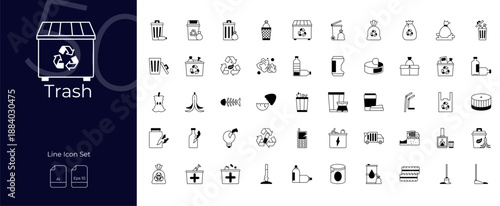 Trash Duotone Editable Icons set