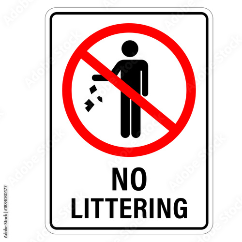 Obraz na plátne There are no vector images of littering signs no red no-littering symbols are di