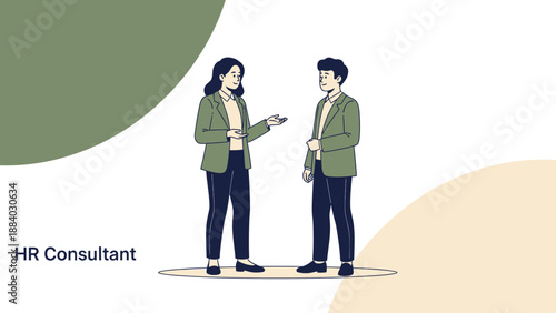 HR Consultant Discussing with Employee, Business Meeting, Recruitment, Professional Conversation