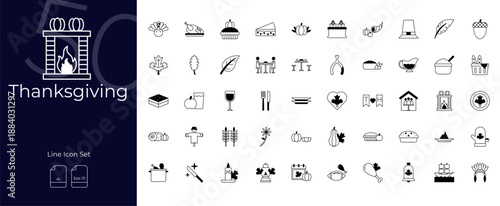 Thanksgiving Duotone Editable Icons set