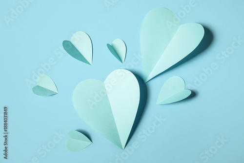 White paper hearts on paste...