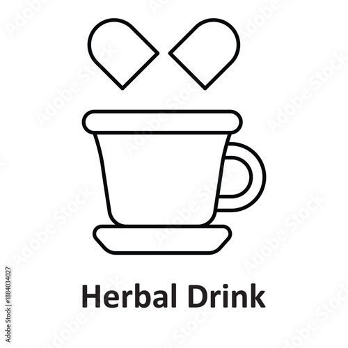 Herbal Drink Vector Icon which can easily modify or edit