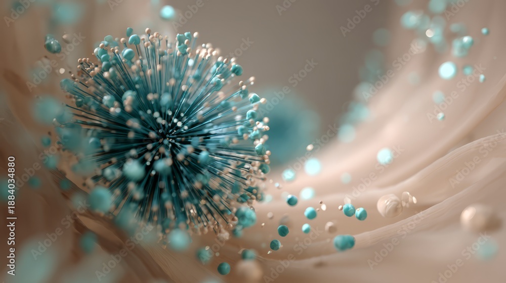Fototapeta premium Microscopic virus particles inside organic tissue tunnel