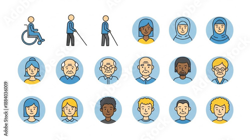 Diverse Group of People Representing Different Ages and Abilities.