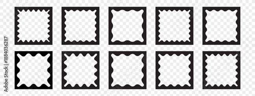 Wavy border box with fun squiggle and scallop edges. Retro aesthetic frame.