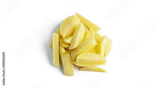 Quadro su tela Peeled potatoes isolated on a white background