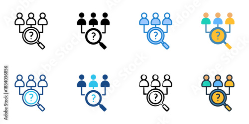 Applicant tracking icons set multiple style collection. Editable stroke 
