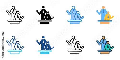 Onboarding icons set multiple style collection. Editable stroke 
