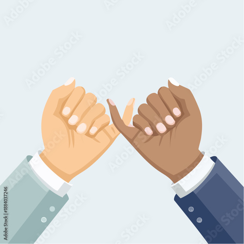Diverse hands clasping together in a symbol of unity and solidarity from a straightforward viewpoint