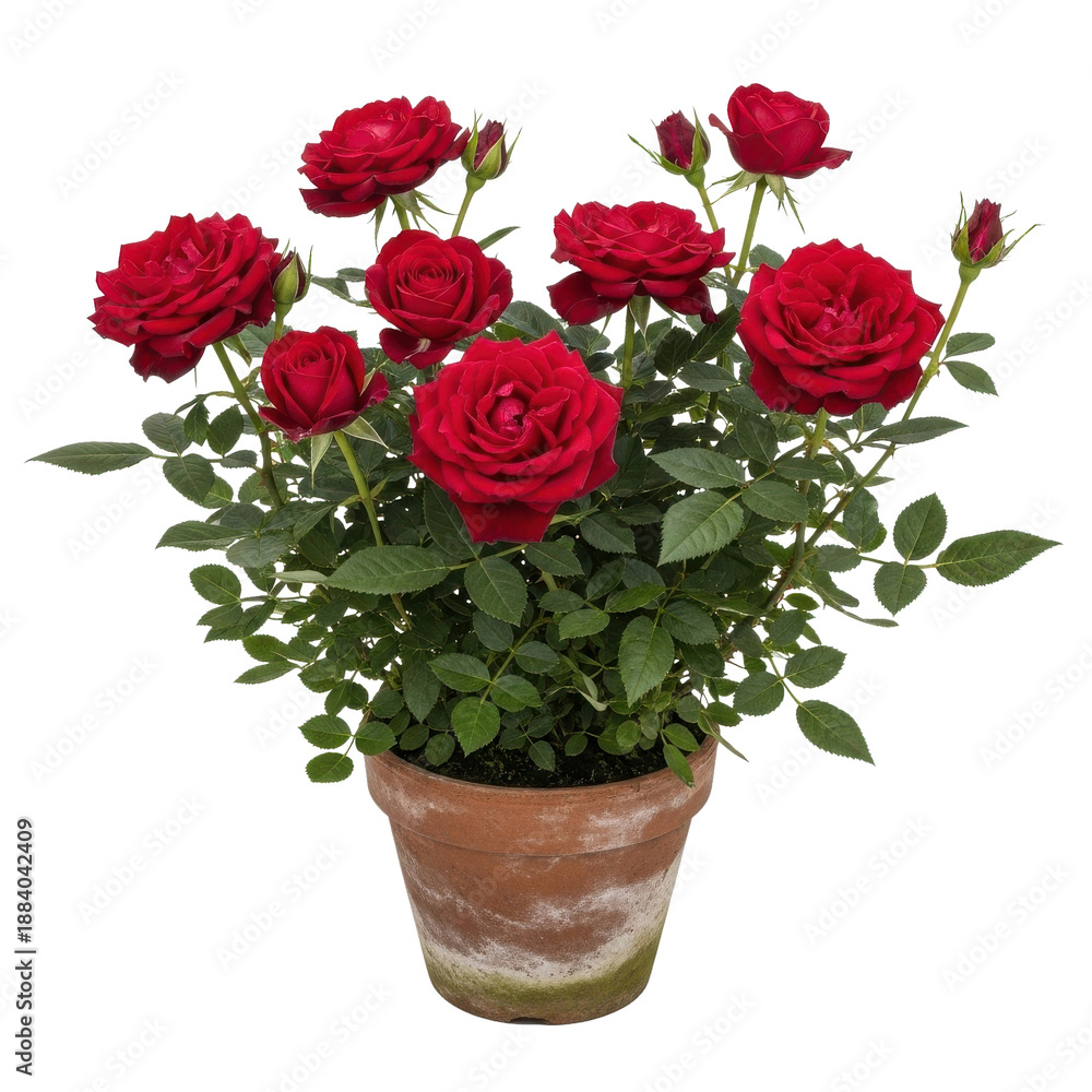 Obraz premium Red Roses Potted Plant