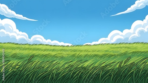 green grass and blue sky