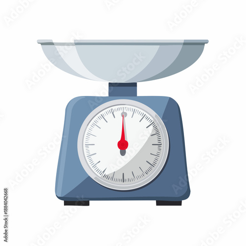 Vibrant illustration of a kitchen scale, essential for accurate ingredient measurement, crucial for precise baking, cooking, and healthy portion control, ensuring culinary success