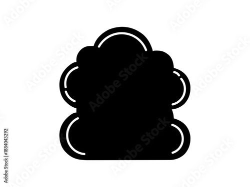Black cloud icon in a simple flat silhouette style