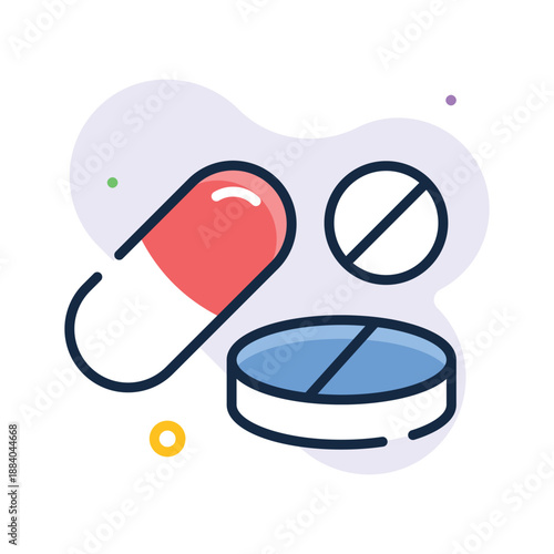 Take a look at this amazing flat outline icon of medicine, editable vector